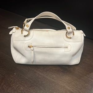 CELINE AUTHENTIC Boogie White Pebbled Leather Vintage bag